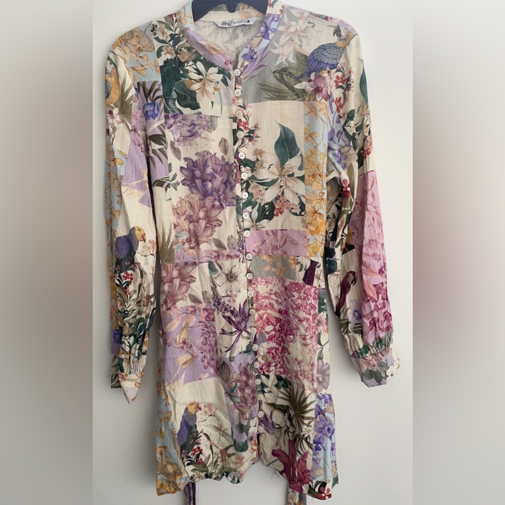 ZARA tropical print mini dress - Picture 4 of 6